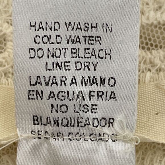 Entro Lace Cardigan SZ Medium Off White Cottagecore Dainty Coquette Short Sleeve - Picture 11 of 11